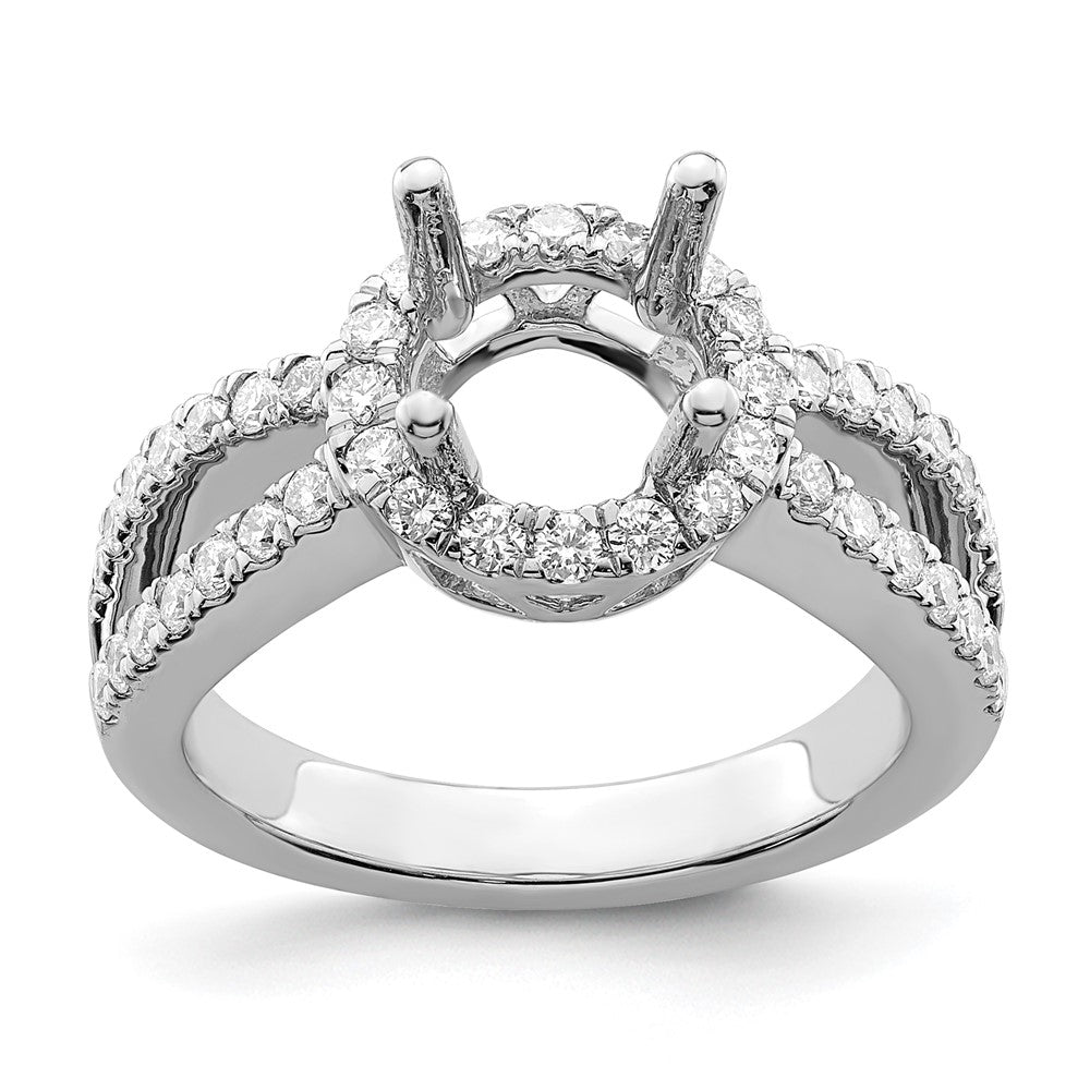 1.50ct. CZ Solid Real 14K White Gold Round Halo Engagement Ring