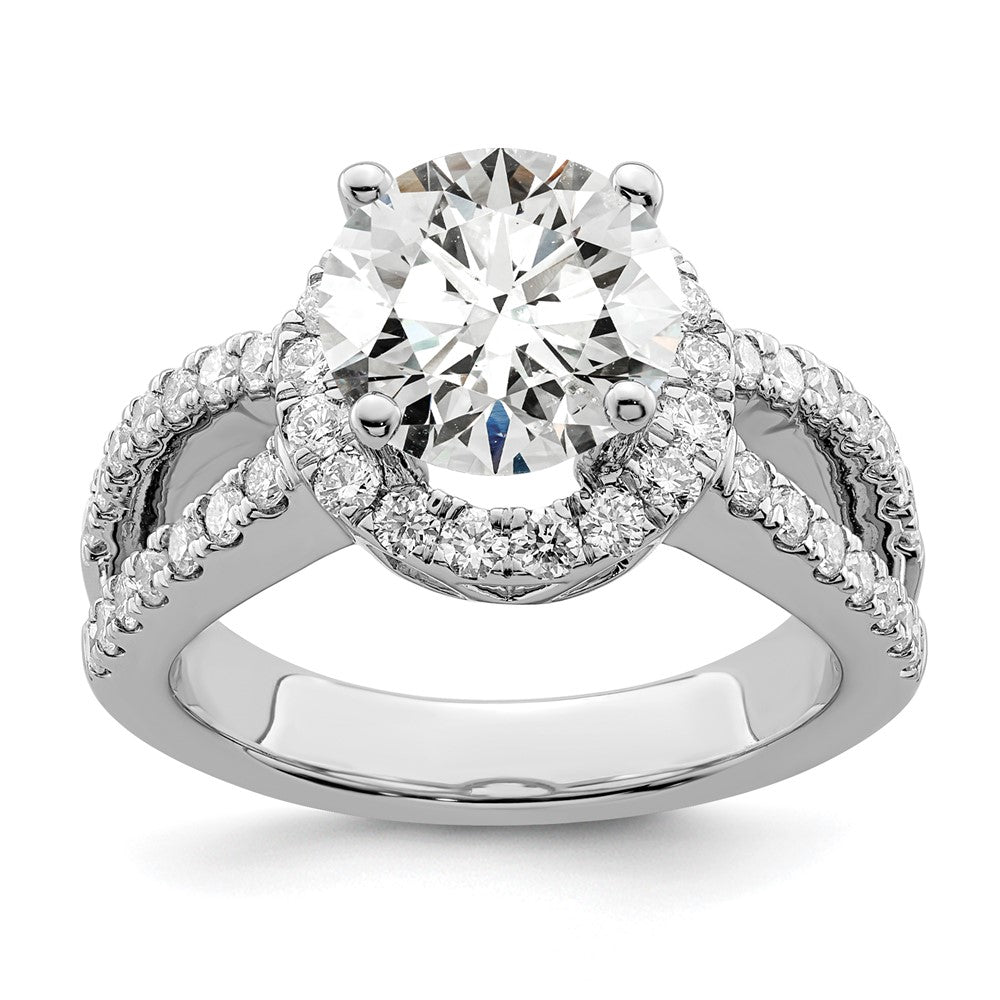 2.00ct. CZ Solid Real 14K White Gold Round Halo Engagement Ring