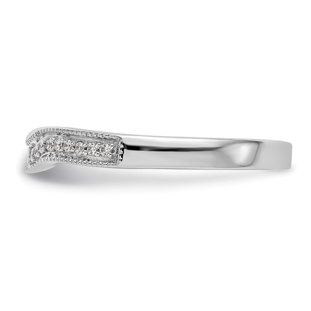 0.10ct. CZ Solid Real 14k White Gold Wedding Wedding Band Ring