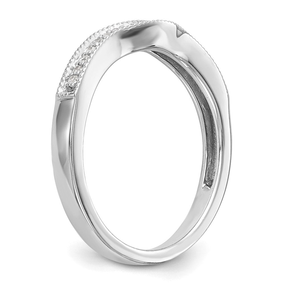 0.10ct. CZ Solid Real 14k White Gold Wedding Wedding Band Ring