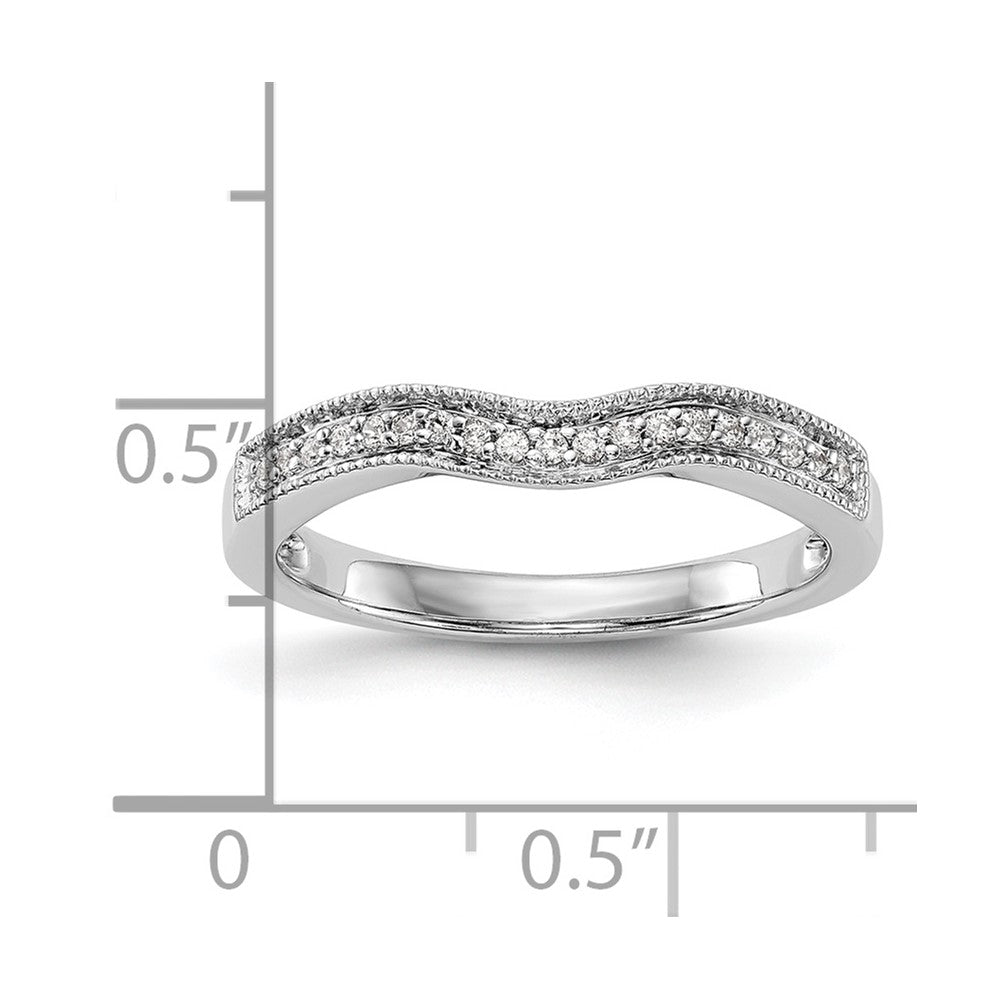 0.10ct. CZ Solid Real 14k White Gold Wedding Wedding Band Ring