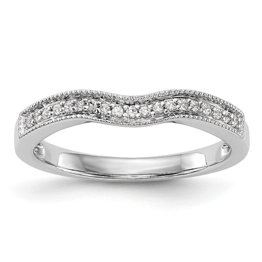 0.10ct. CZ Solid Real 14k White Gold Wedding Wedding Band Ring