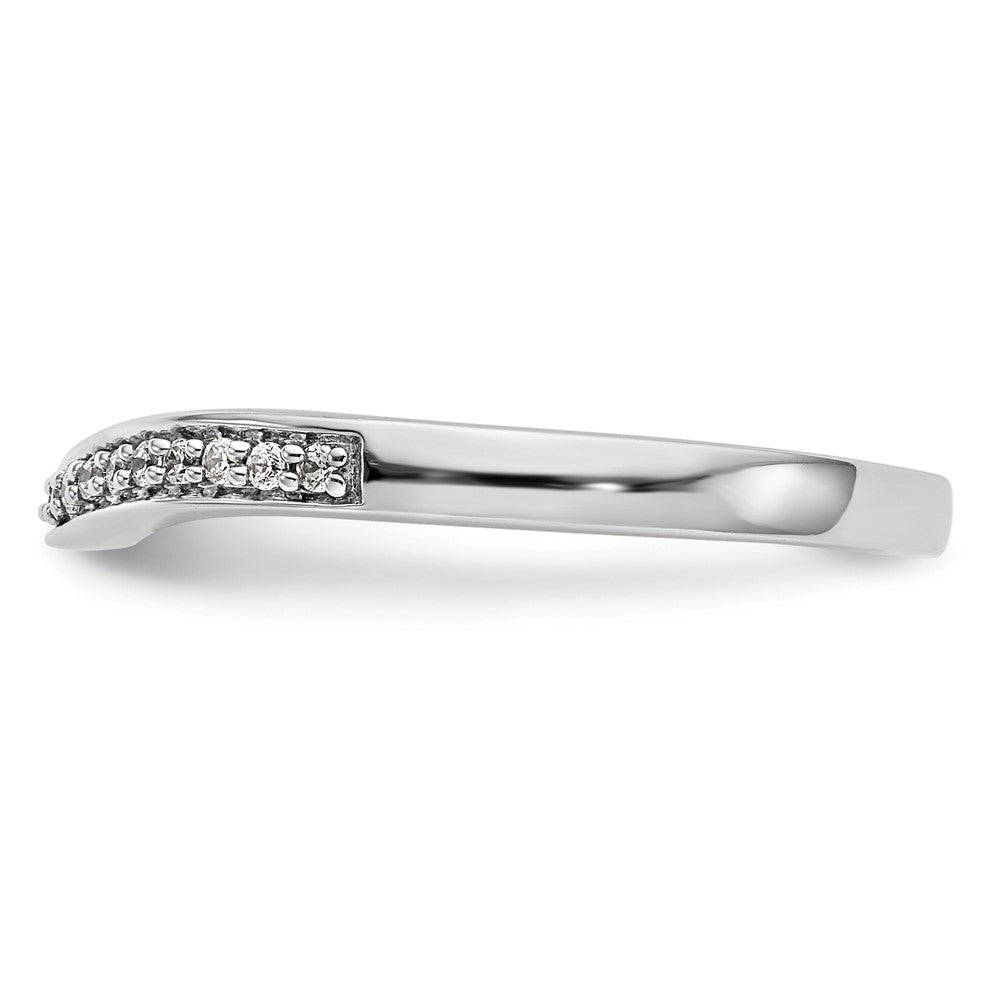 0.12ct. CZ Solid Real 14k White Gold Wedding Wedding Band Ring