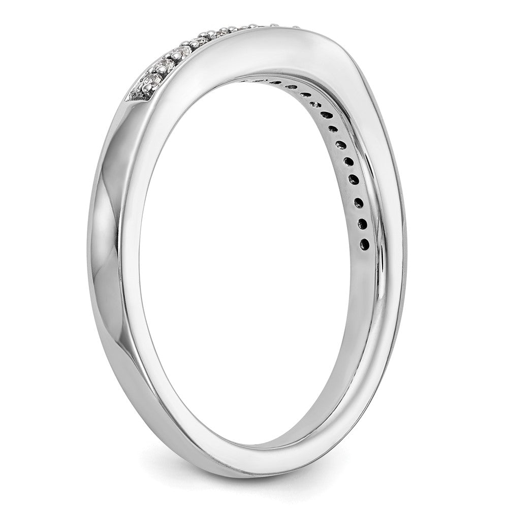 0.12ct. CZ Solid Real 14k White Gold Wedding Wedding Band Ring