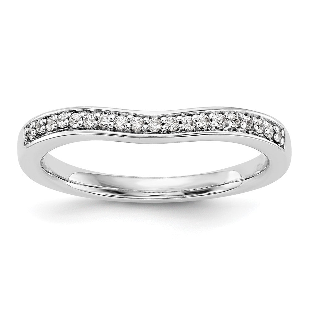 0.12ct. CZ Solid Real 14k White Gold Wedding Wedding Band Ring