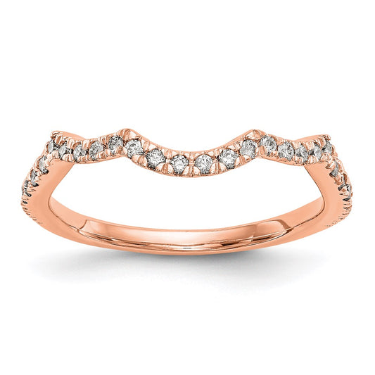 14k Rose Gold Real Diamond Wedding Band