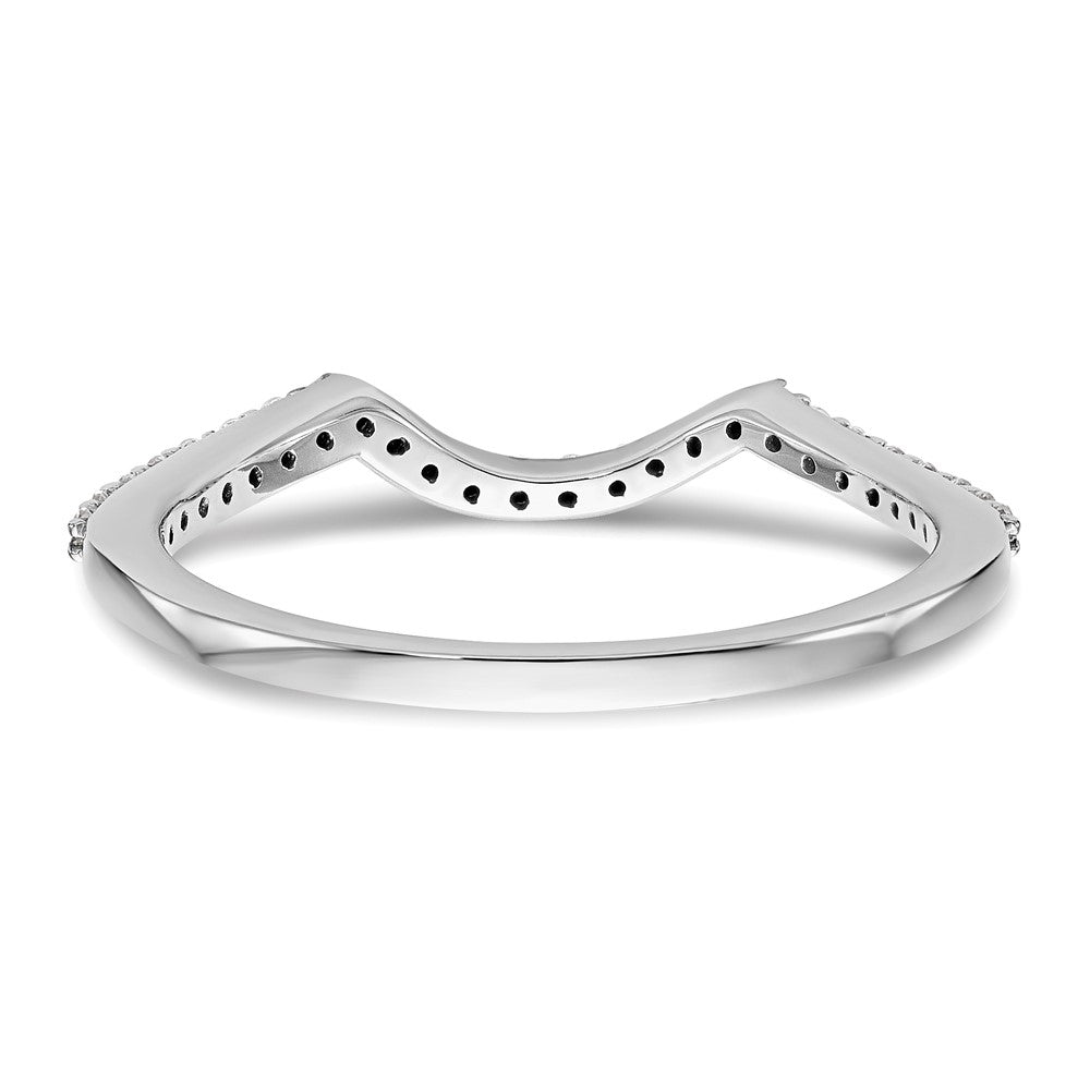 0.14ct. CZ Solid Real 14k White Gold Wedding Wedding Band Ring