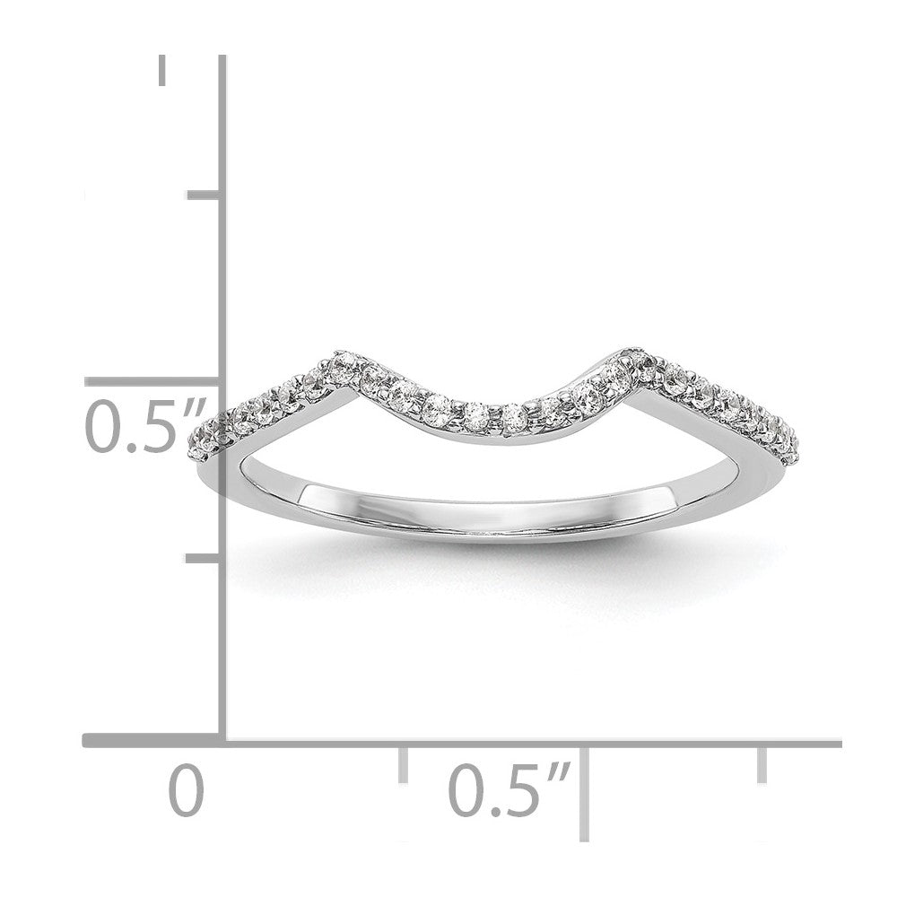 0.14ct. CZ Solid Real 14k White Gold Wedding Wedding Band Ring