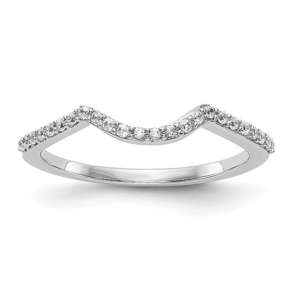 0.14ct. CZ Solid Real 14k White Gold Wedding Wedding Band Ring