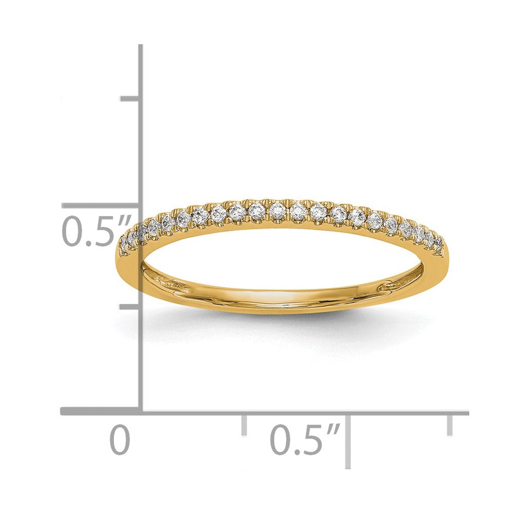 0.10ct. CZ Solid Real 14K Yellow Gold Wedding Wedding Band Ring