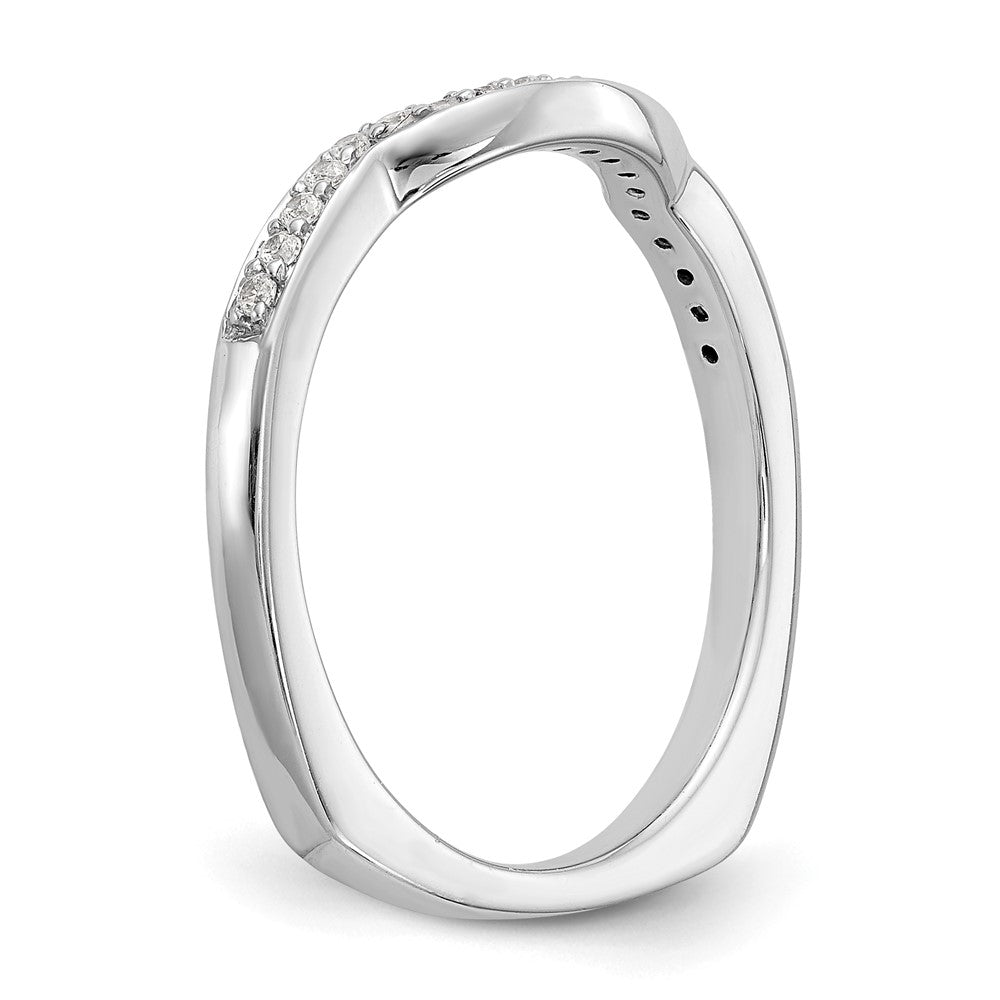 0.12ct. CZ Solid Real 14K White Gold Wedding Wedding Band Ring