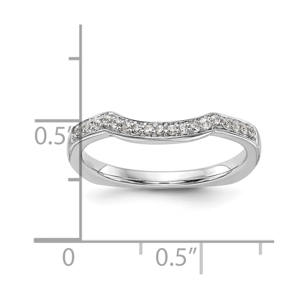 0.12ct. CZ Solid Real 14K White Gold Wedding Wedding Band Ring