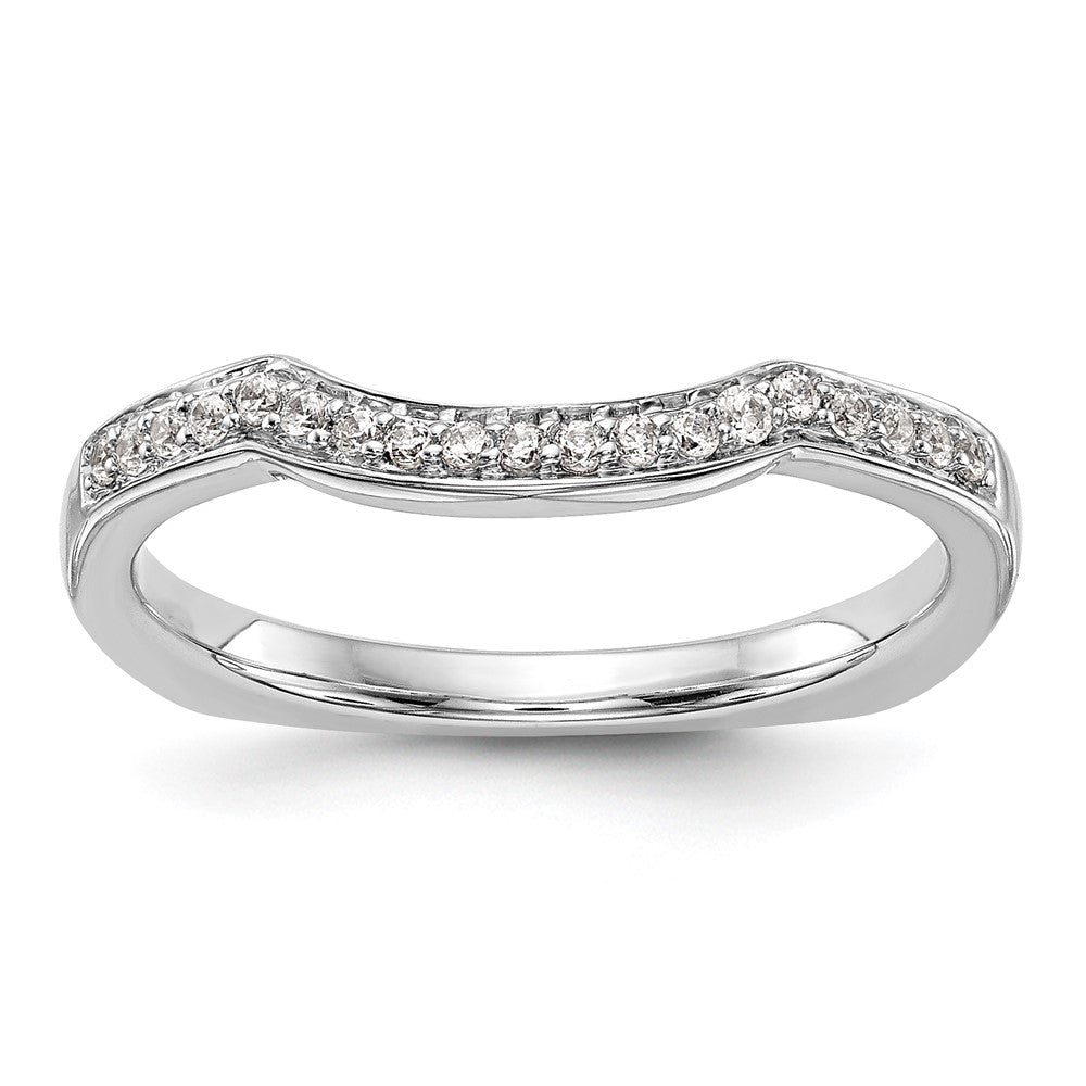 0.12ct. CZ Solid Real 14K White Gold Wedding Wedding Band Ring