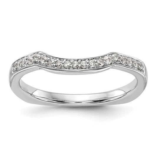 0.12ct. CZ Solid Real 14K White Gold Wedding Wedding Band Ring