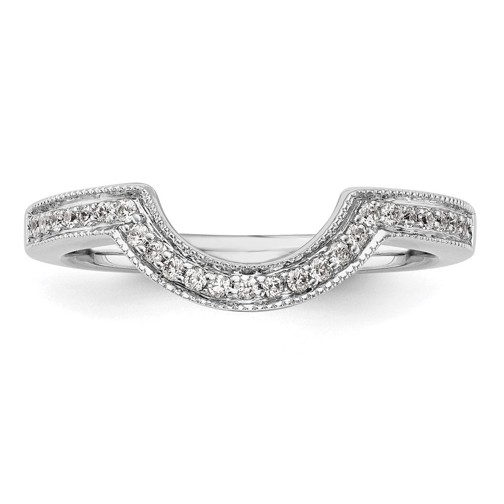 0.14ct. CZ Solid Real 14K White Gold Wedding Wedding Band Ring