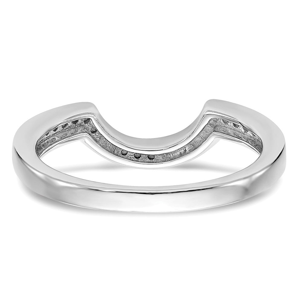 0.14ct. CZ Solid Real 14K White Gold Wedding Wedding Band Ring