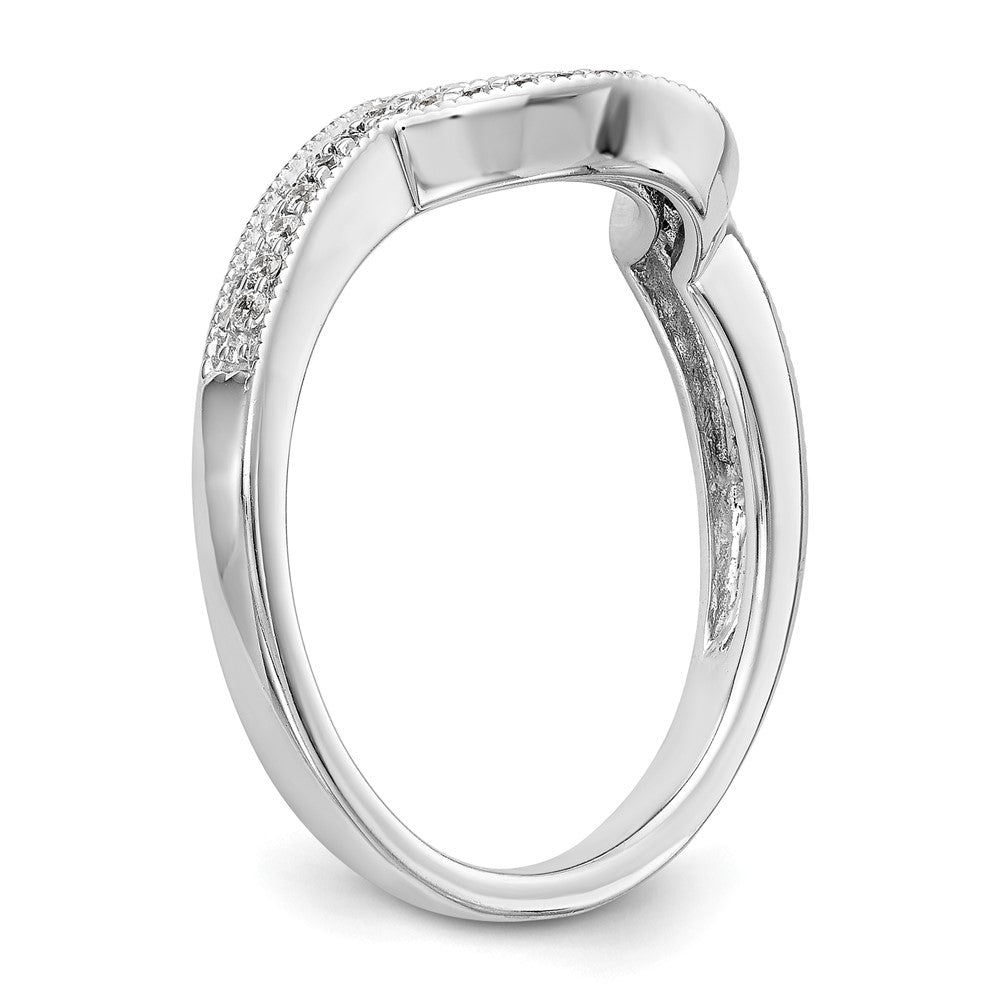 0.14ct. CZ Solid Real 14K White Gold Wedding Wedding Band Ring