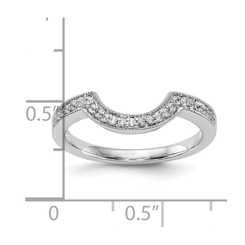 0.14ct. CZ Solid Real 14K White Gold Wedding Wedding Band Ring