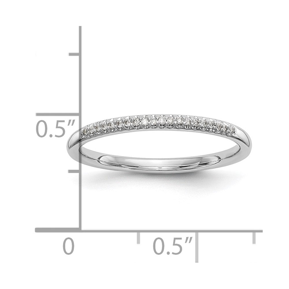 0.06ct. CZ Solid Real 14K White Gold Wedding Wedding Band Ring