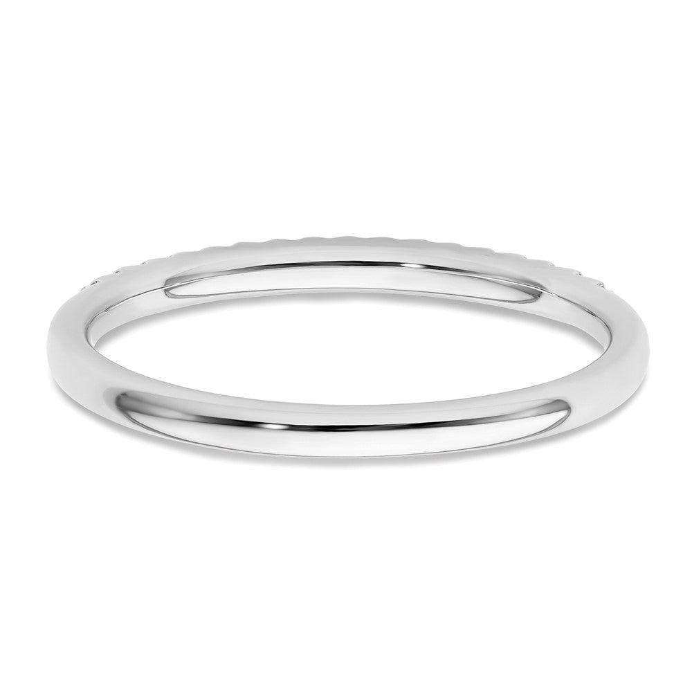 0.10ct. CZ Solid Real 14K White Gold Wedding Wedding Band Ring