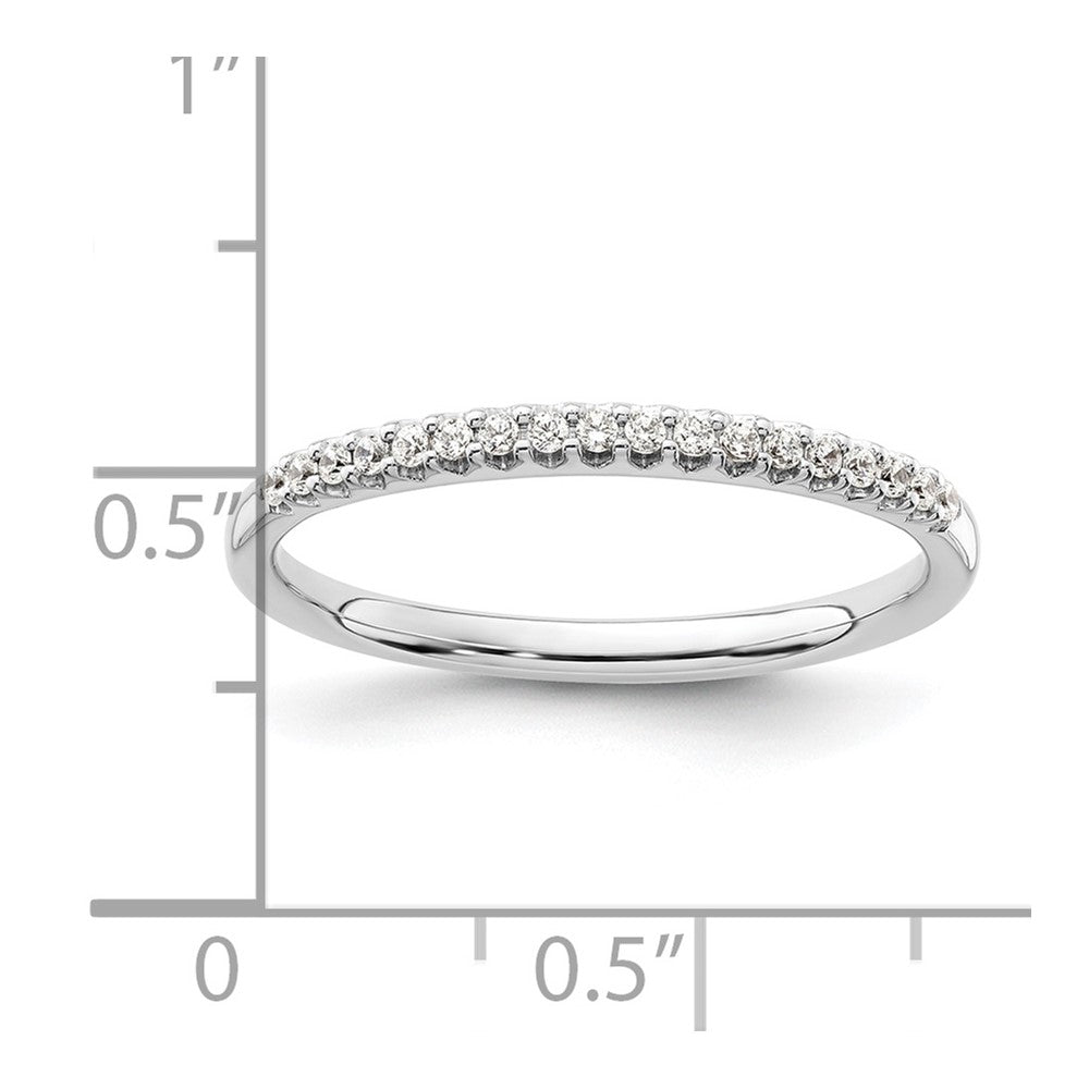 0.10ct. CZ Solid Real 14K White Gold Wedding Wedding Band Ring