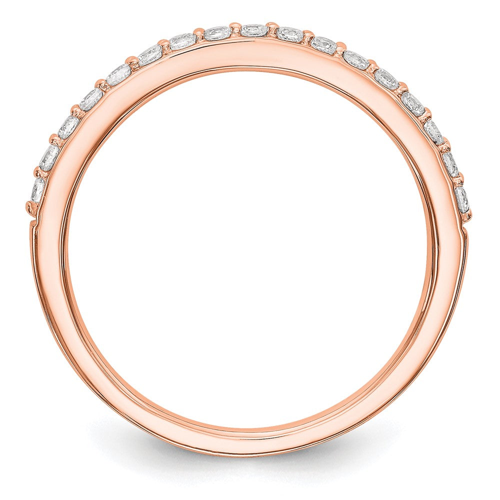 14K Rose Gold Real Diamond Wedding Band