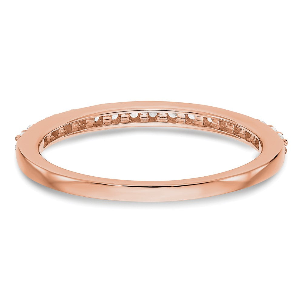 14K Rose Gold Real Diamond Wedding Band