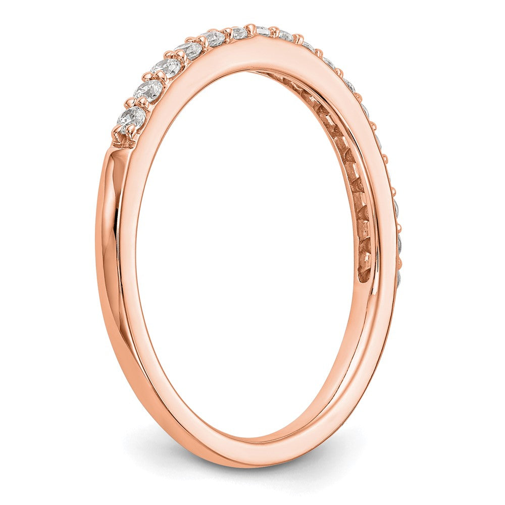 14K Rose Gold Real Diamond Wedding Band