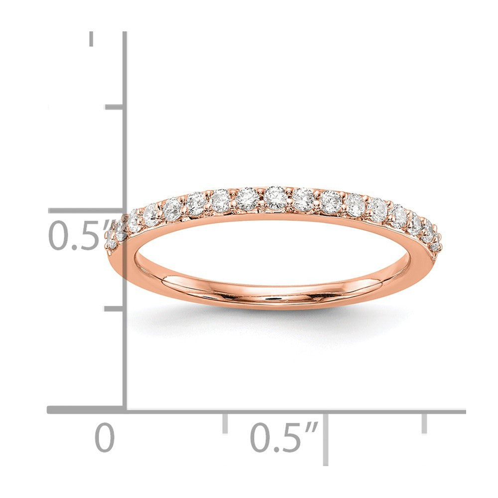 14K Rose Gold Real Diamond Wedding Band