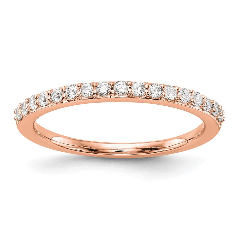 14K Rose Gold Real Diamond Wedding Band