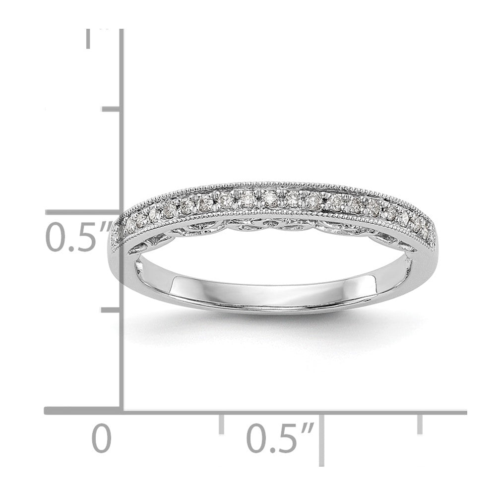 0.11ct. CZ Solid Real 14K White Gold Round Wedding Wedding Band Ring