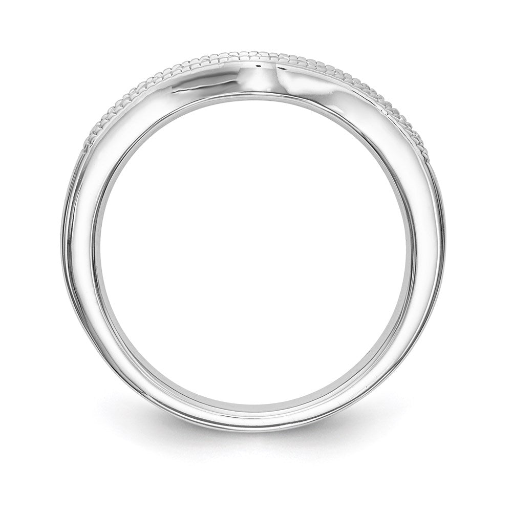 0.14ct. CZ Solid Real 14K White Gold Round Wedding Wedding Band Ring