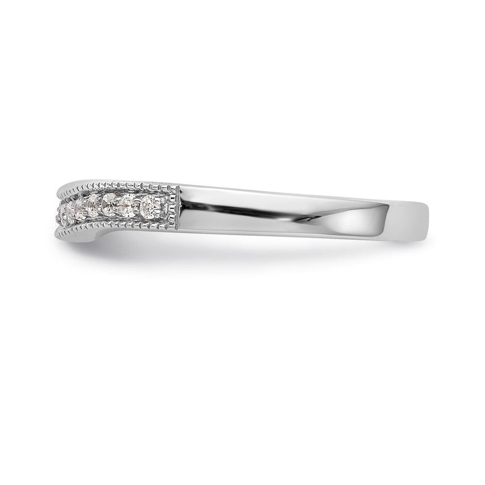 0.14ct. CZ Solid Real 14K White Gold Round Wedding Wedding Band Ring