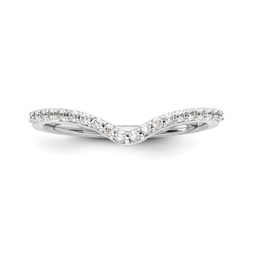 14K White Gold Real Diamond Wedding Band