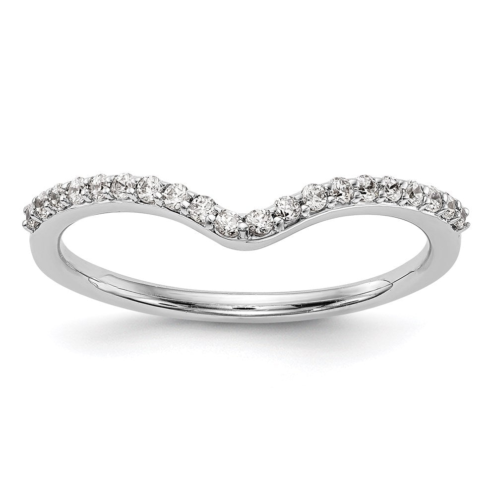 14K White Gold Real Diamond Wedding Band