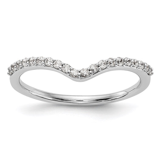 14K White Gold Real Diamond Wedding Band