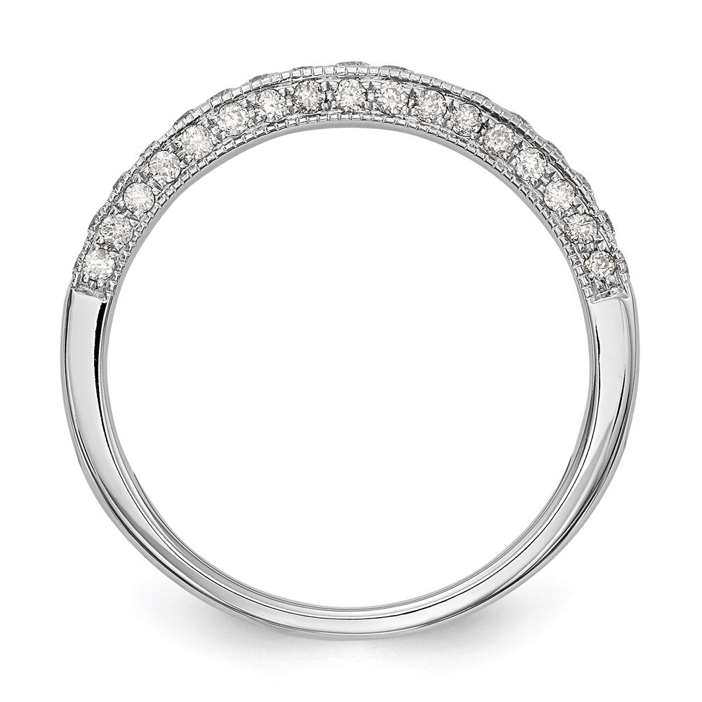 14K White Gold Real Diamond Wedding Band