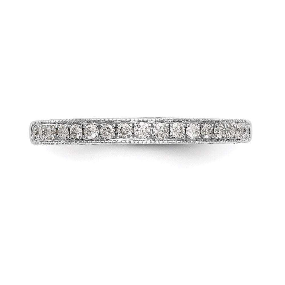 14K White Gold Real Diamond Wedding Band