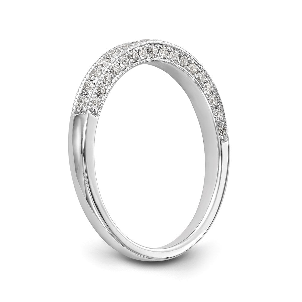 14K White Gold Real Diamond Wedding Band