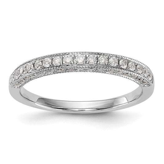 14K White Gold Real Diamond Wedding Band