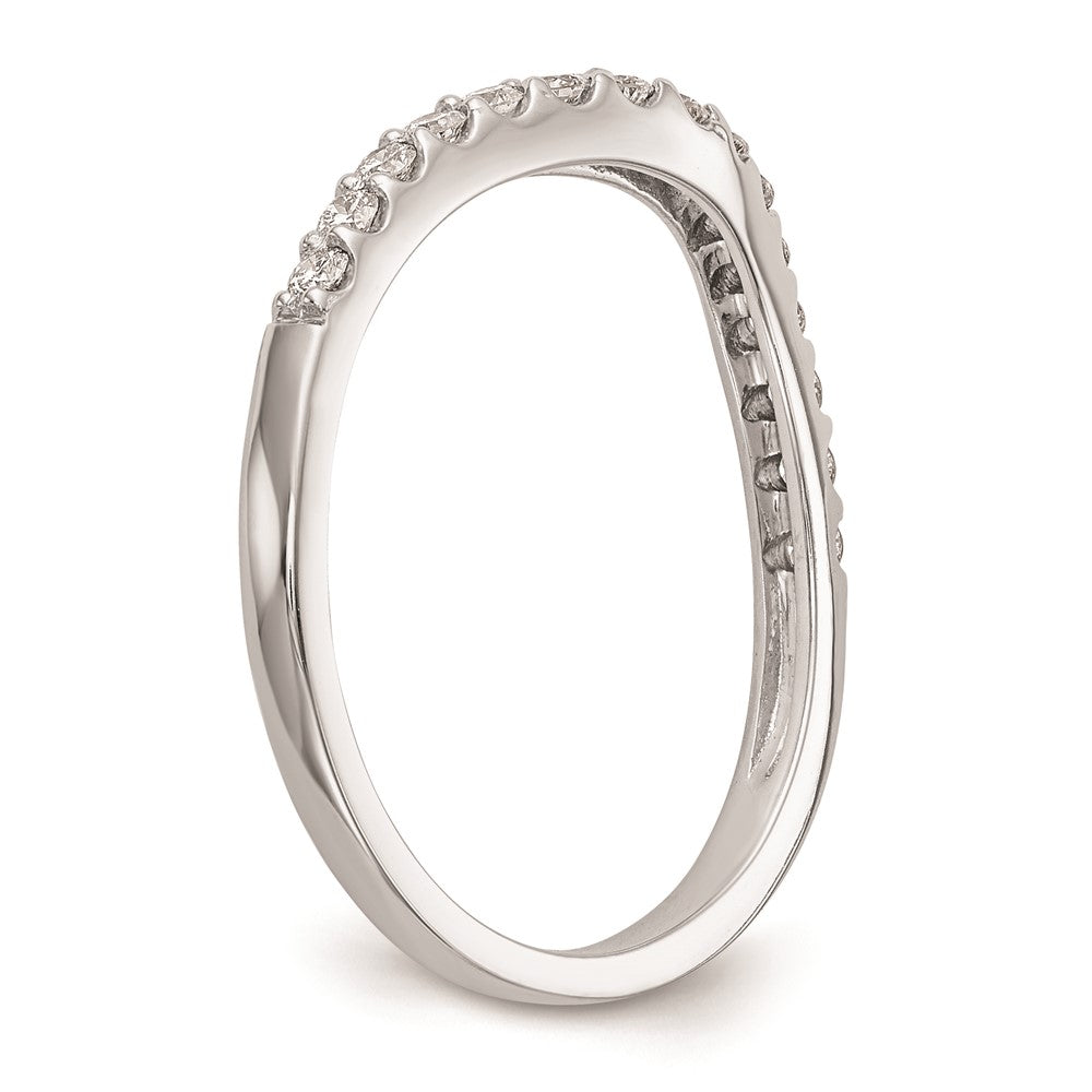 14K White Gold Real Diamond Wedding Band