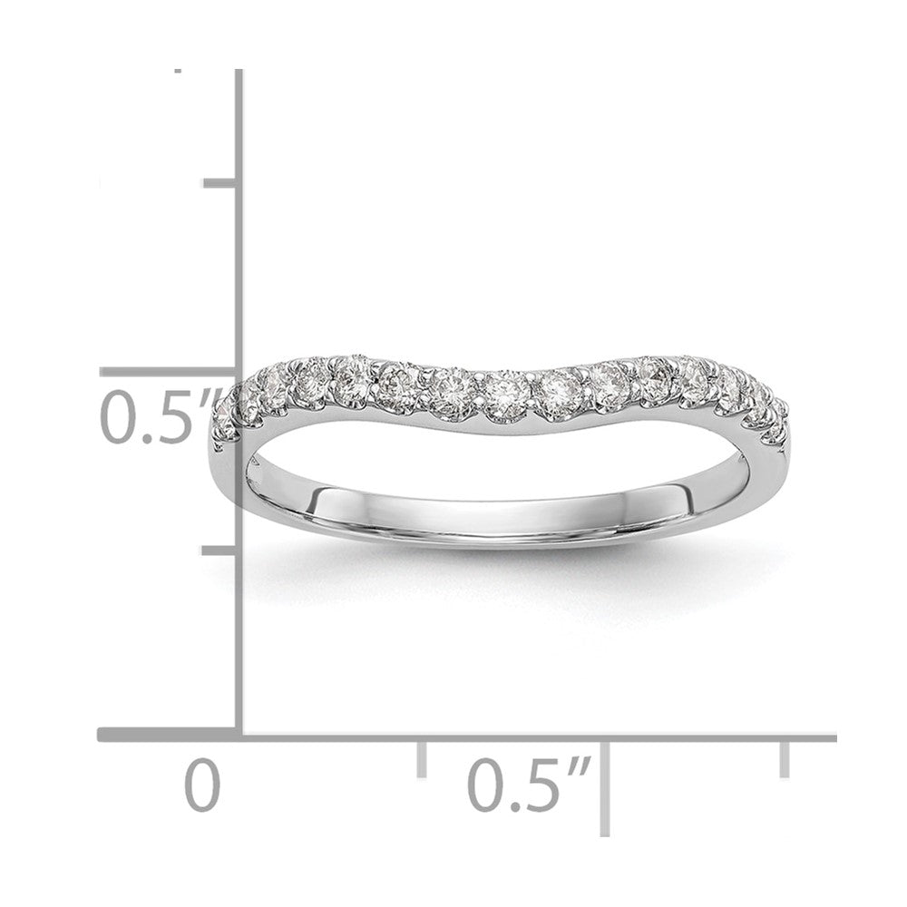 14K White Gold Real Diamond Wedding Band