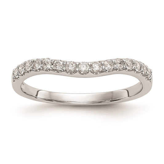 14K White Gold Real Diamond Wedding Band