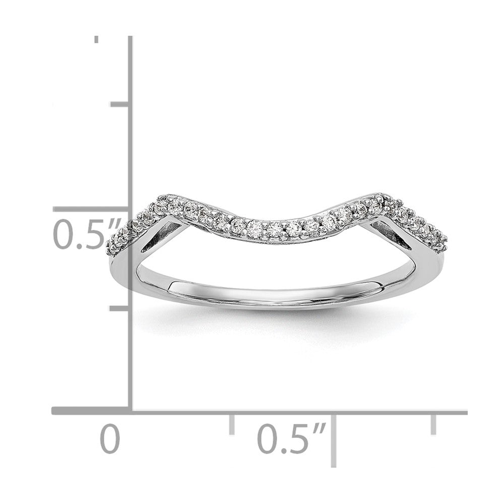 0.13ct. CZ Solid Real 14K White Gold Wedding Wedding Band Ring