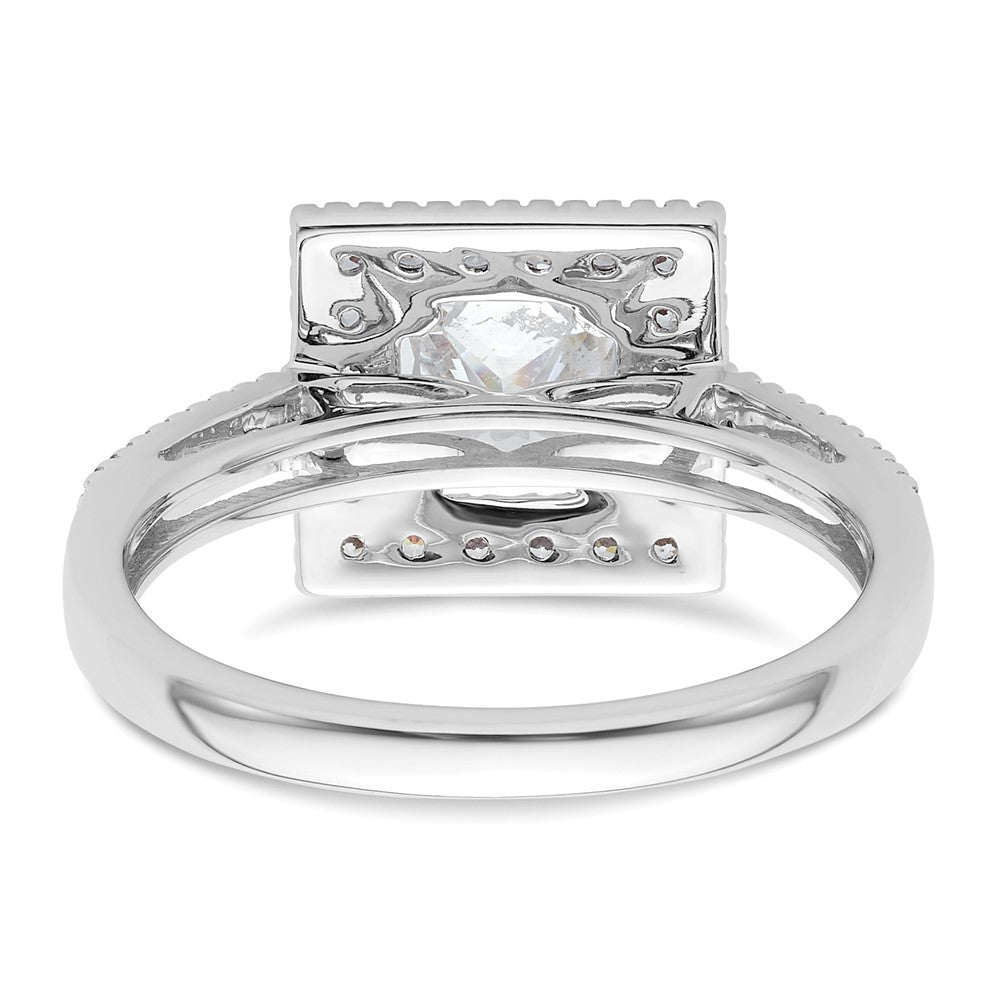 1.50ct. CZ Solid Real 14K White Gold Princess Square Halo Engagement Ring