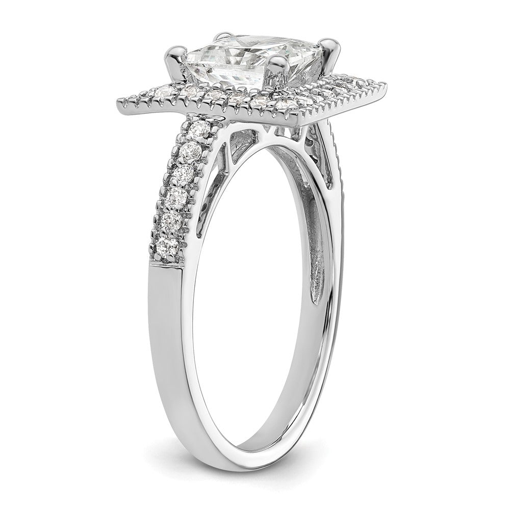 2.00ct. CZ Solid Real 14K White Gold Princess Square Halo Engagement Ring