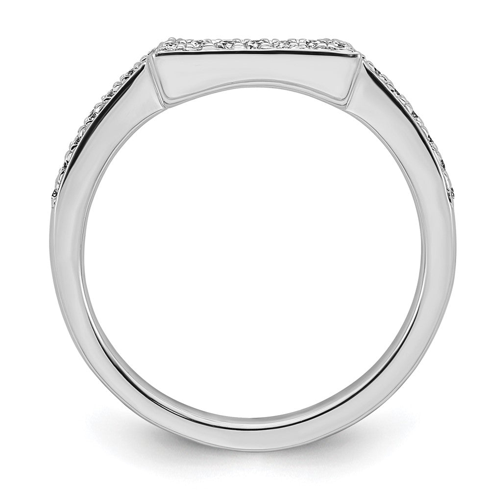 0.13ct. CZ Solid Real 14K White Gold Wedding Wedding Band Ring