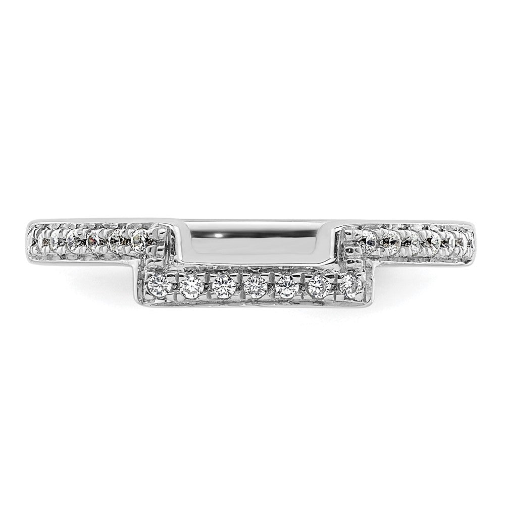 0.13ct. CZ Solid Real 14K White Gold Wedding Wedding Band Ring