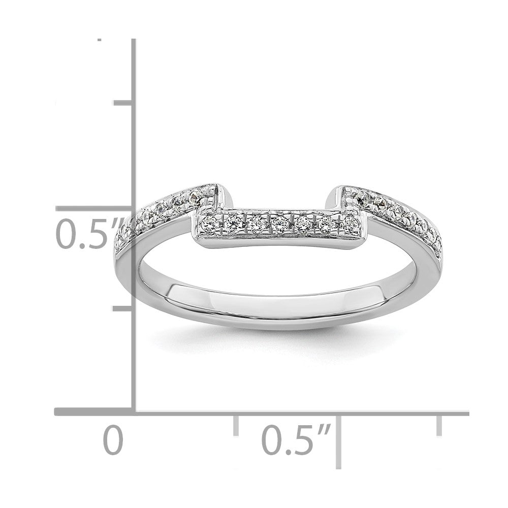 0.13ct. CZ Solid Real 14K White Gold Wedding Wedding Band Ring