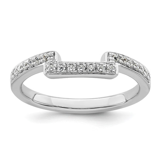 0.13ct. CZ Solid Real 14K White Gold Wedding Wedding Band Ring